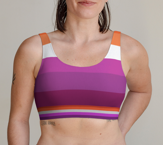 Sports Bra For Women Comfortable Lesbian Flag Colors