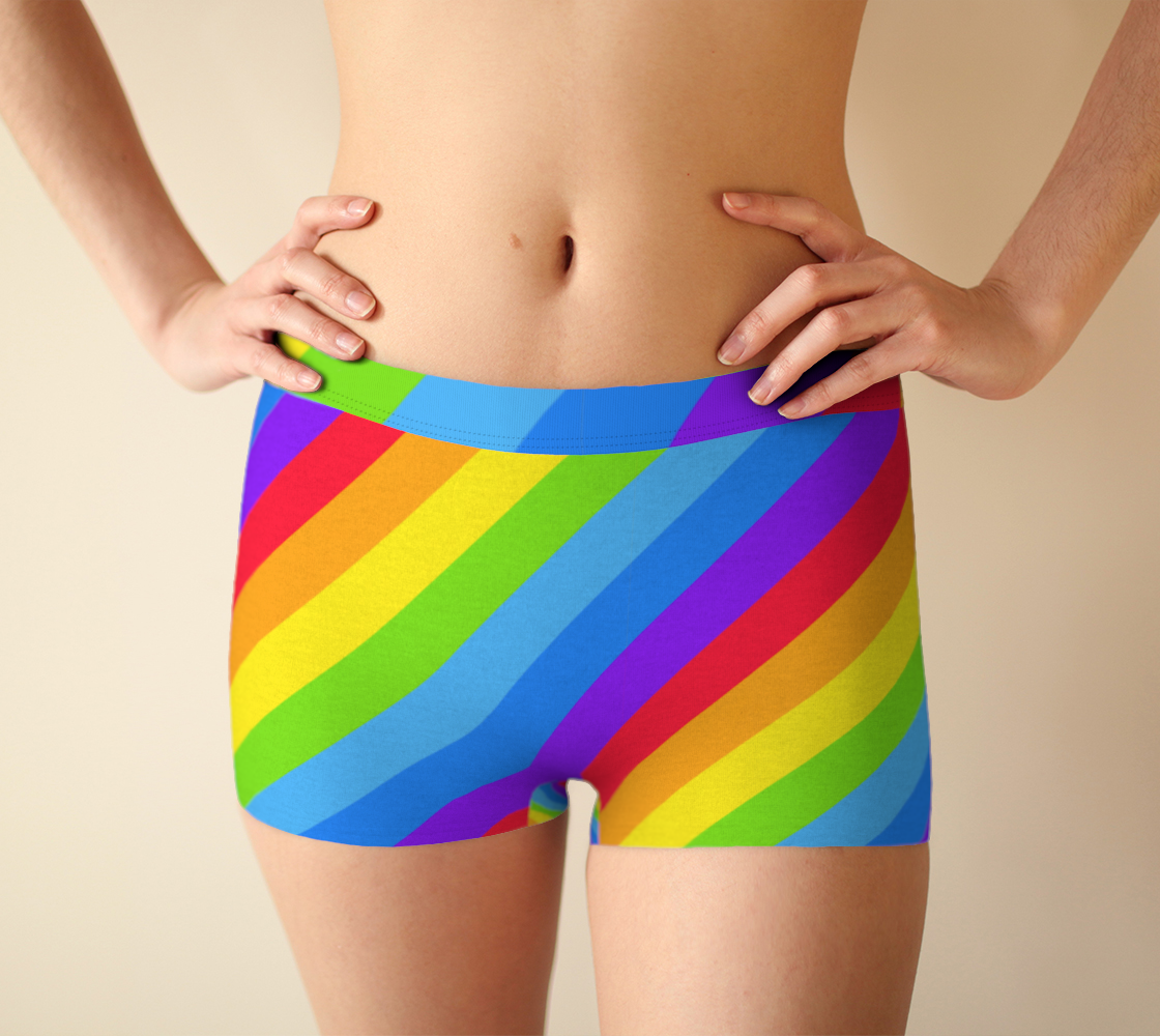 Boy Shorts Underwear Panties for Women Rainbow Diagonal Pattern