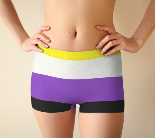 Boy Shorts Underwear Panties for Women Non Binary Flag Colors