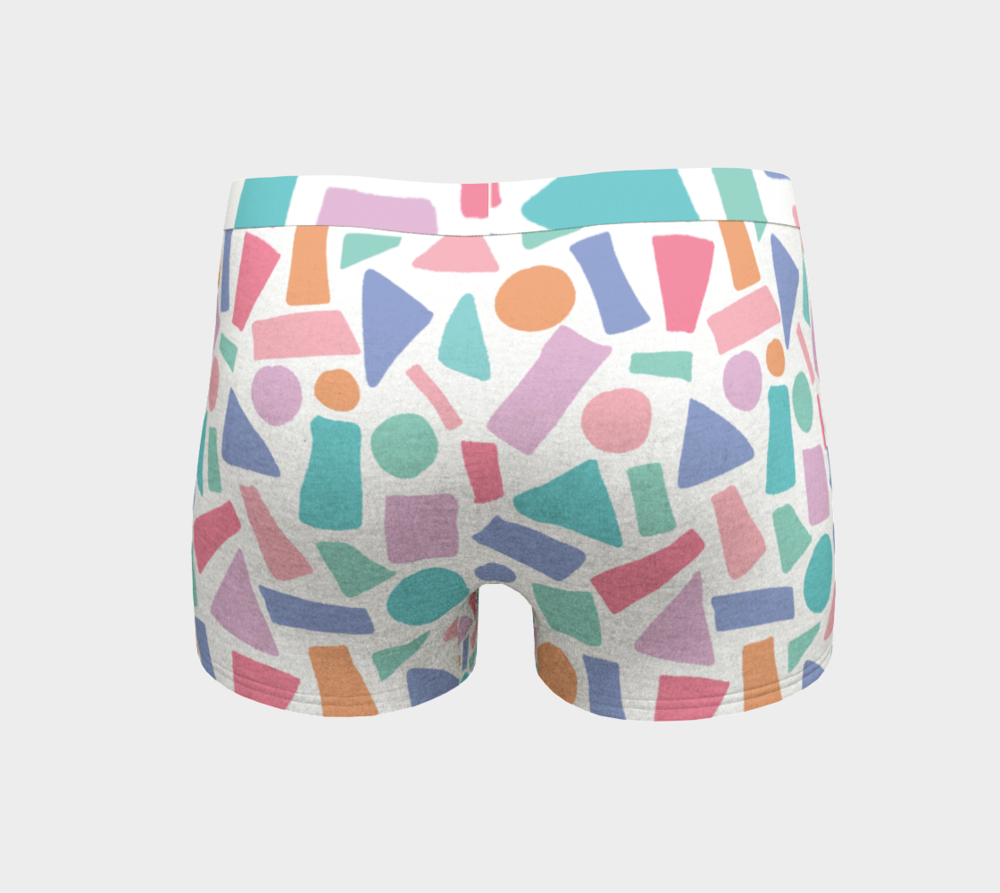 Boy Shorts Underwear Panties for Women Colorful Shapes Pastel