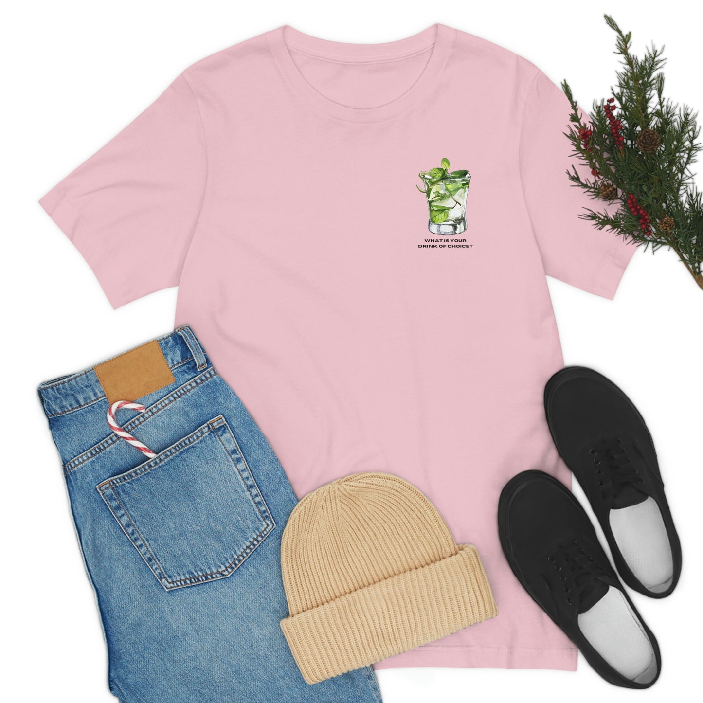 T-Shirt Bella + Canva Drink of Choice Mojito Unisex Jersey Short Sleeve Tee