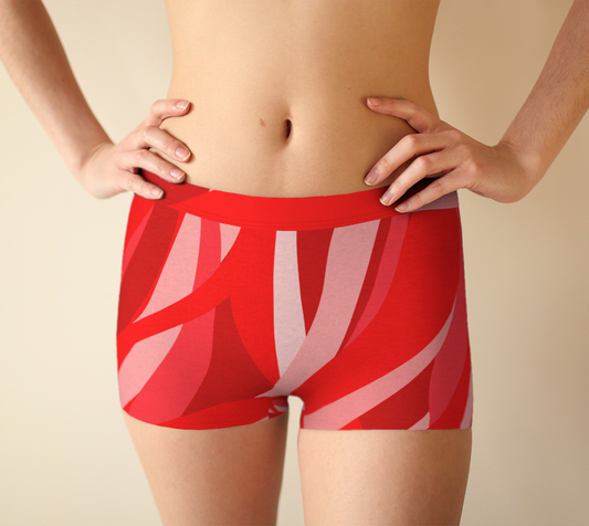 Boy Shorts Underwear Panties for Women Red Flame Hot