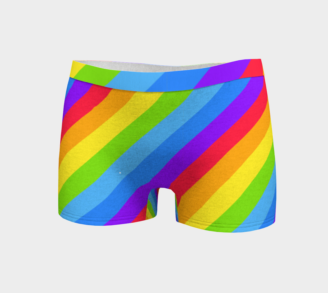 Boy Shorts Underwear Panties for Women Rainbow Diagonal Pattern