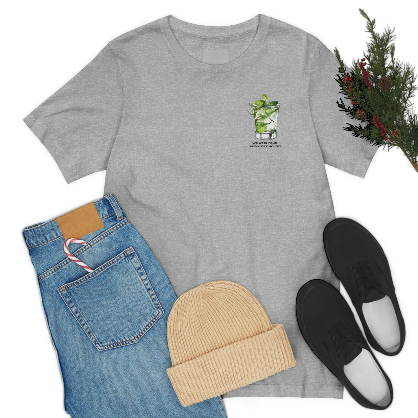 T-Shirt Bella + Canva Drink of Choice Mojito Unisex Jersey Short Sleeve Tee