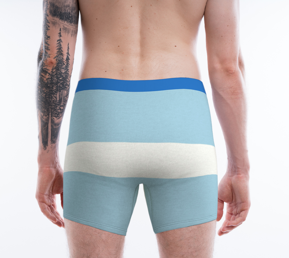 Boxer Briefs Underwear For Men Comfortable Light Blue Stripes