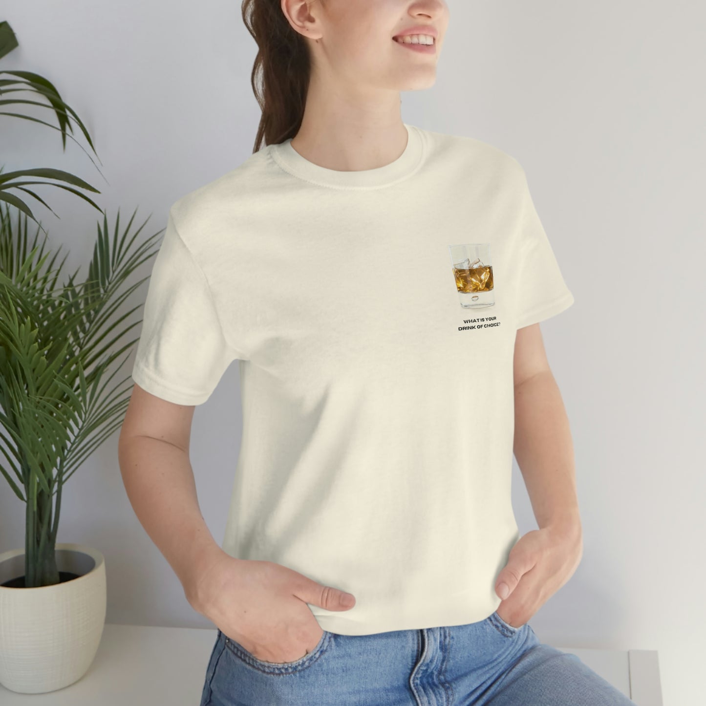 T-Shirt Bella + Canva Drink of Choice Scotch on the Rocks Unisex Jersey Short Sleeve Tee Womens Mens