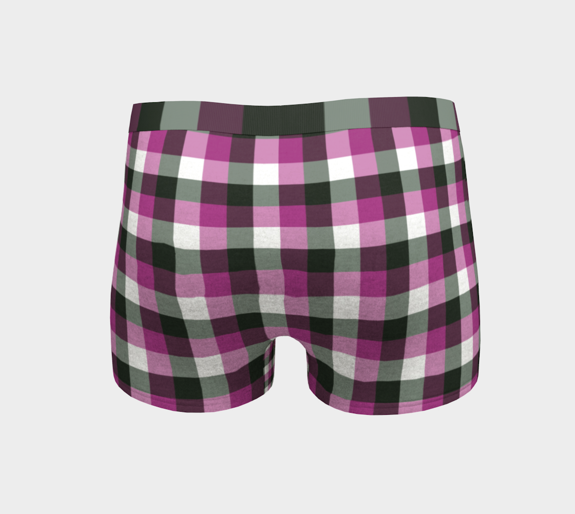 Boy Shorts Underwear Panties for Women Purple Black Plaid