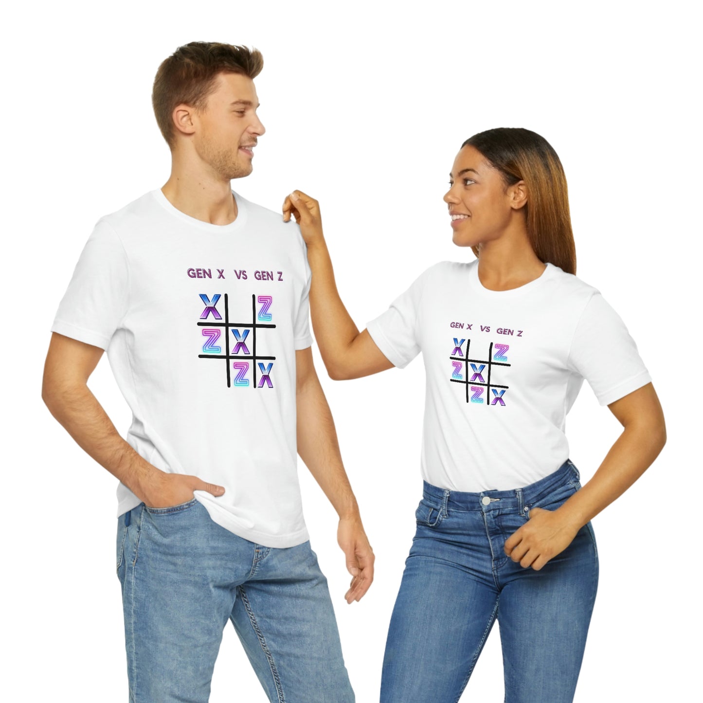 T-Shirt Bella+Canva Gen X Vs Gen Z Unisex Jersey Short Sleeve Tee