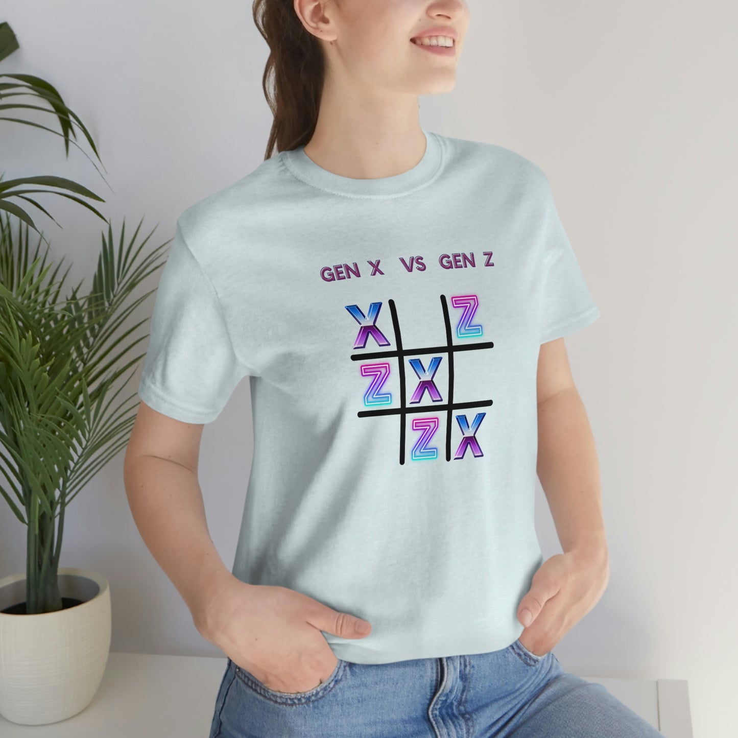 T-Shirt Bella+Canva Gen X Vs Gen Z Unisex Jersey Short Sleeve Tee