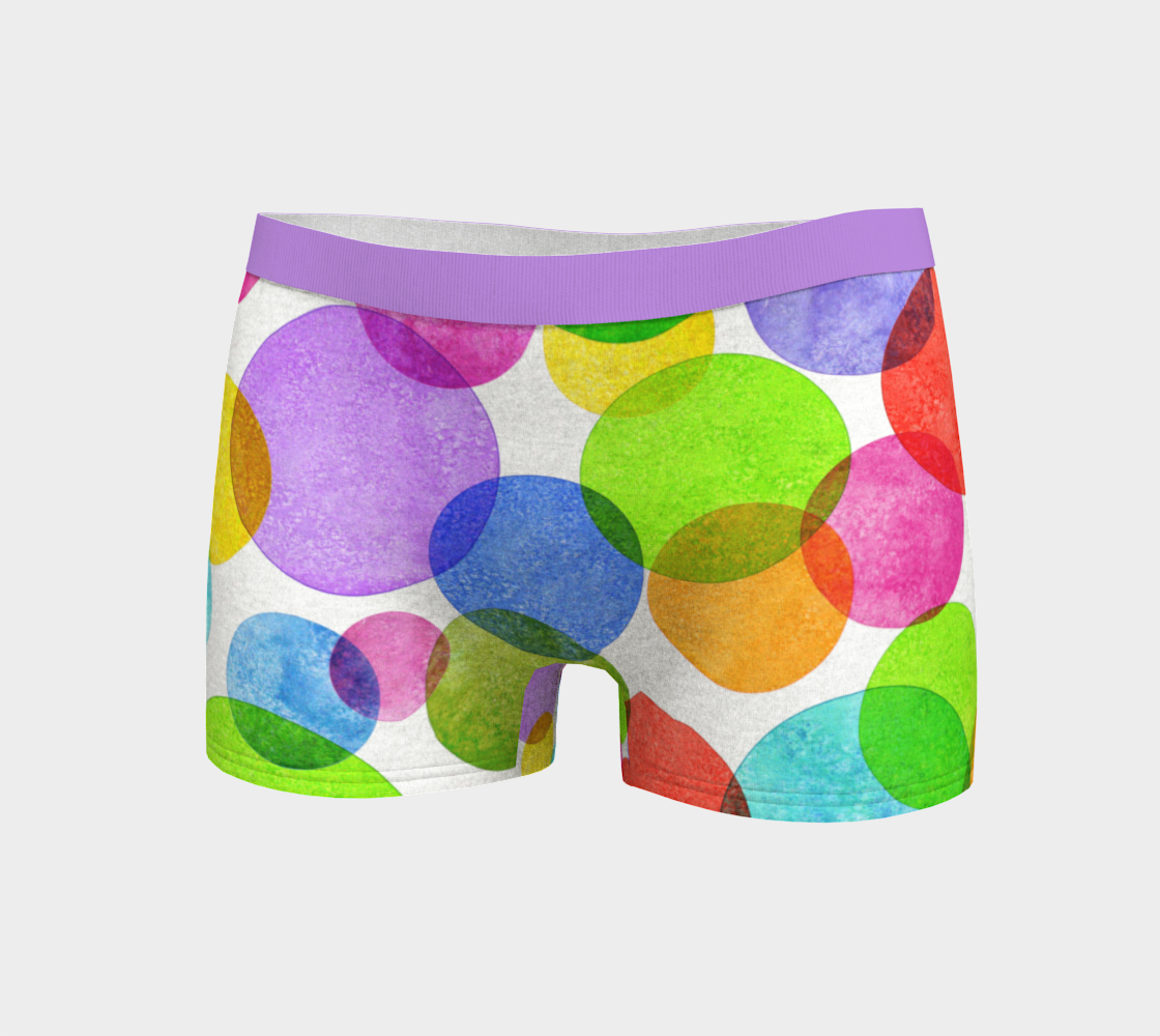 Boy Shorts Underwear Panties for Women Colorful  Circles Polka Dots Boxer Briefs