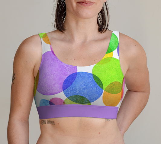 Sports Bra For Women Comfortable Colorful Circles