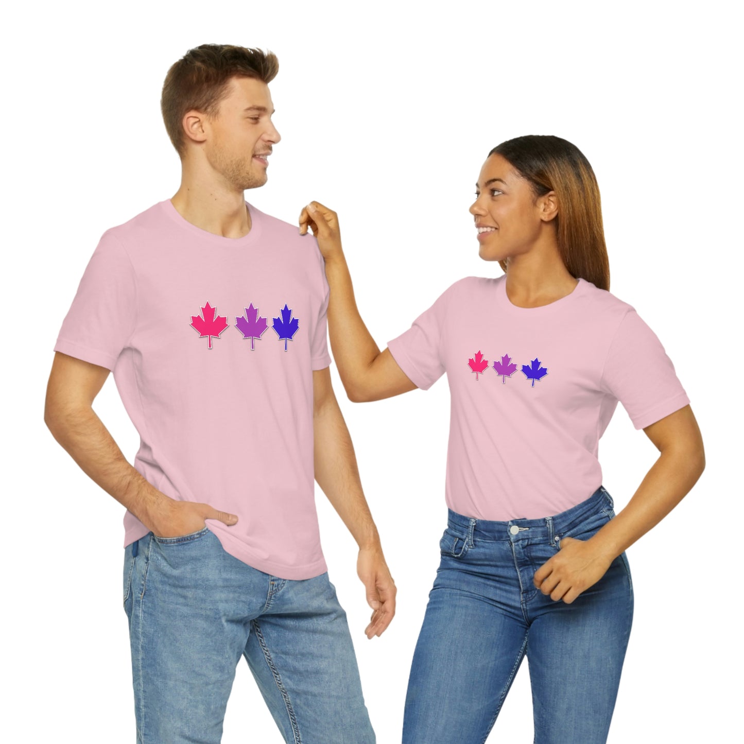 T-Shirt Bella+Canva Unisex Jersey Short Sleeve Tee Maple Leafs Pink Blue Purple