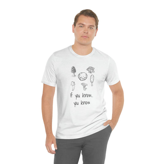 T-Shirt Bella + Canva If You Know You Know Mushroom Unisex Jersey Short Sleeve Tee Cottage Core