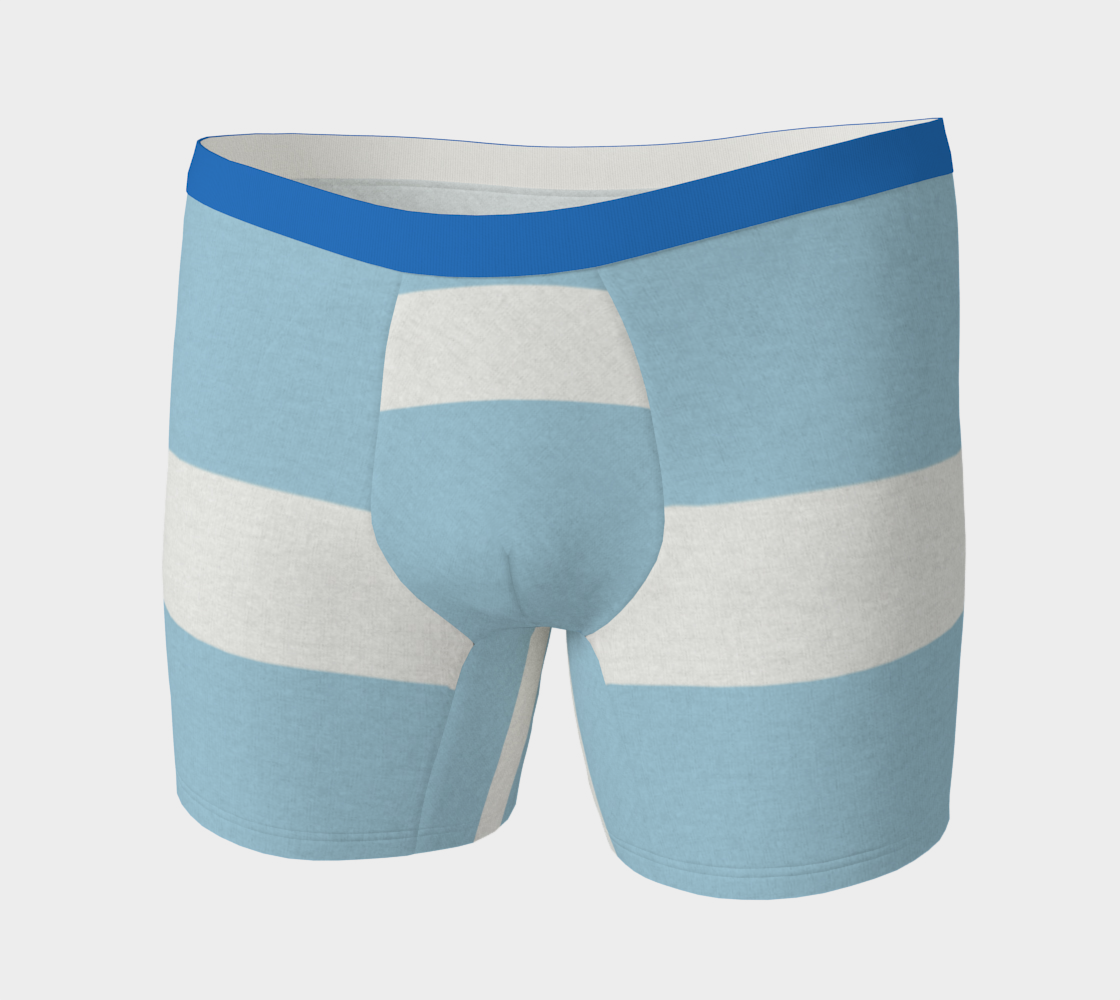 Boxer Briefs Underwear For Men Comfortable Light Blue Stripes