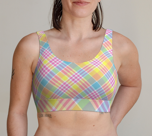 Sports Bra For Women Comfortable Colorful Plaid